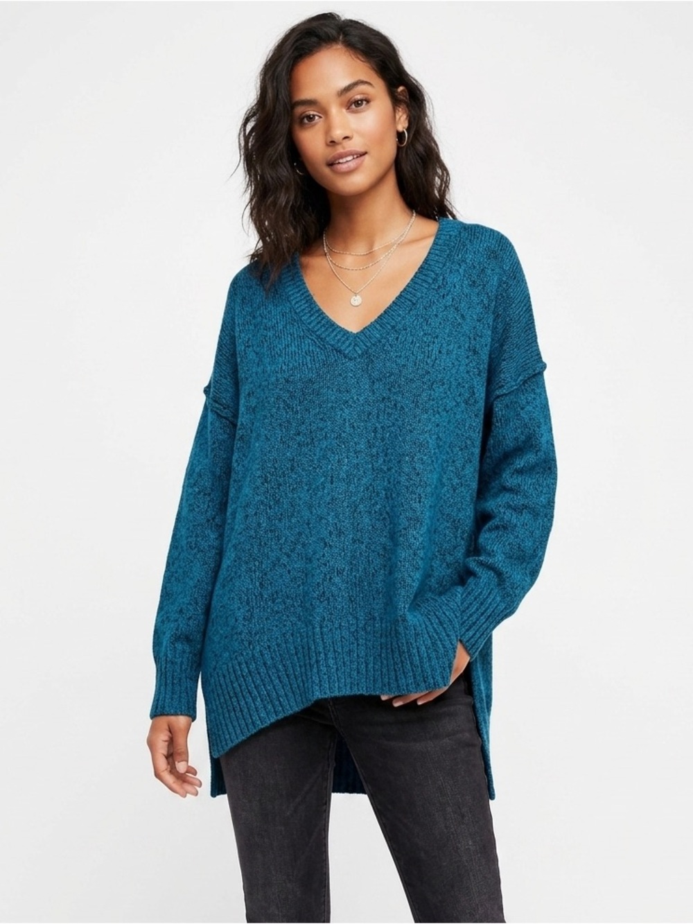 FREE PEOPLE | KNIT OVERSIZED V NECK SWEATER